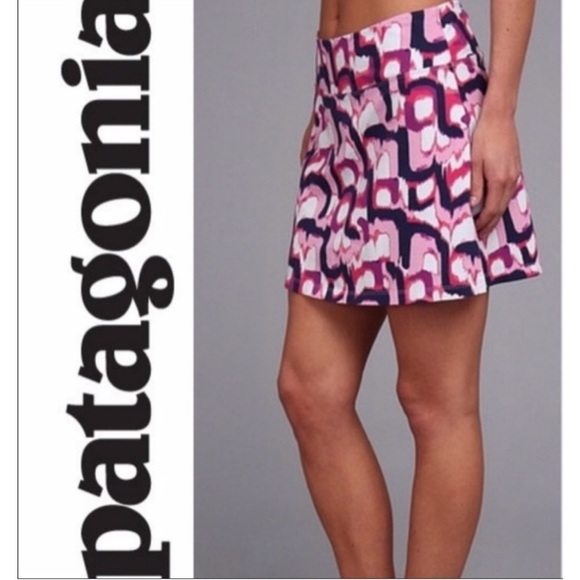 NWT Patagonia Pink Purple Navy Print Tidal Mini Skirt - Picture 1 of 7